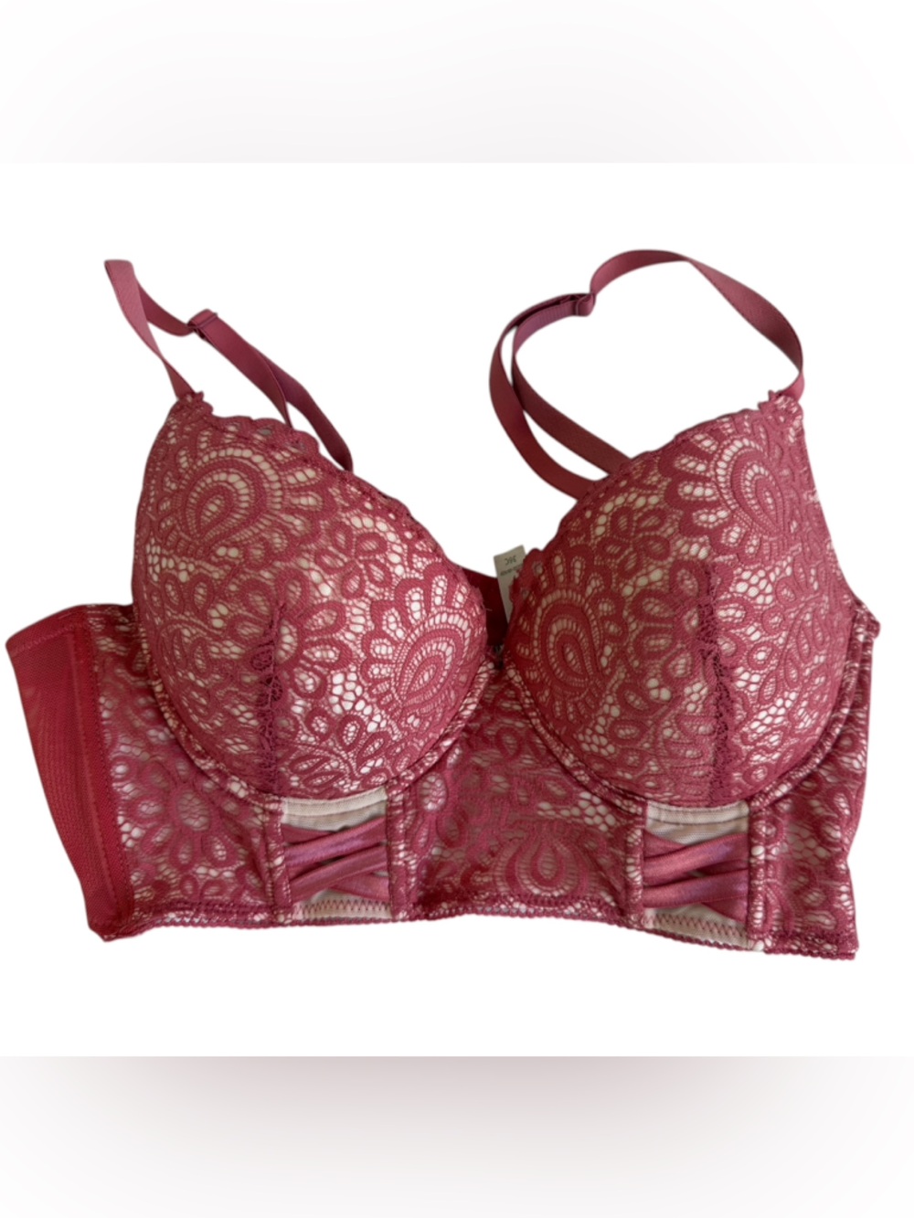 Lace Push-Up Bra in Dusty Rose